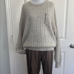 Brunello Cucinelli Women's Light Beige/Gray Sweater